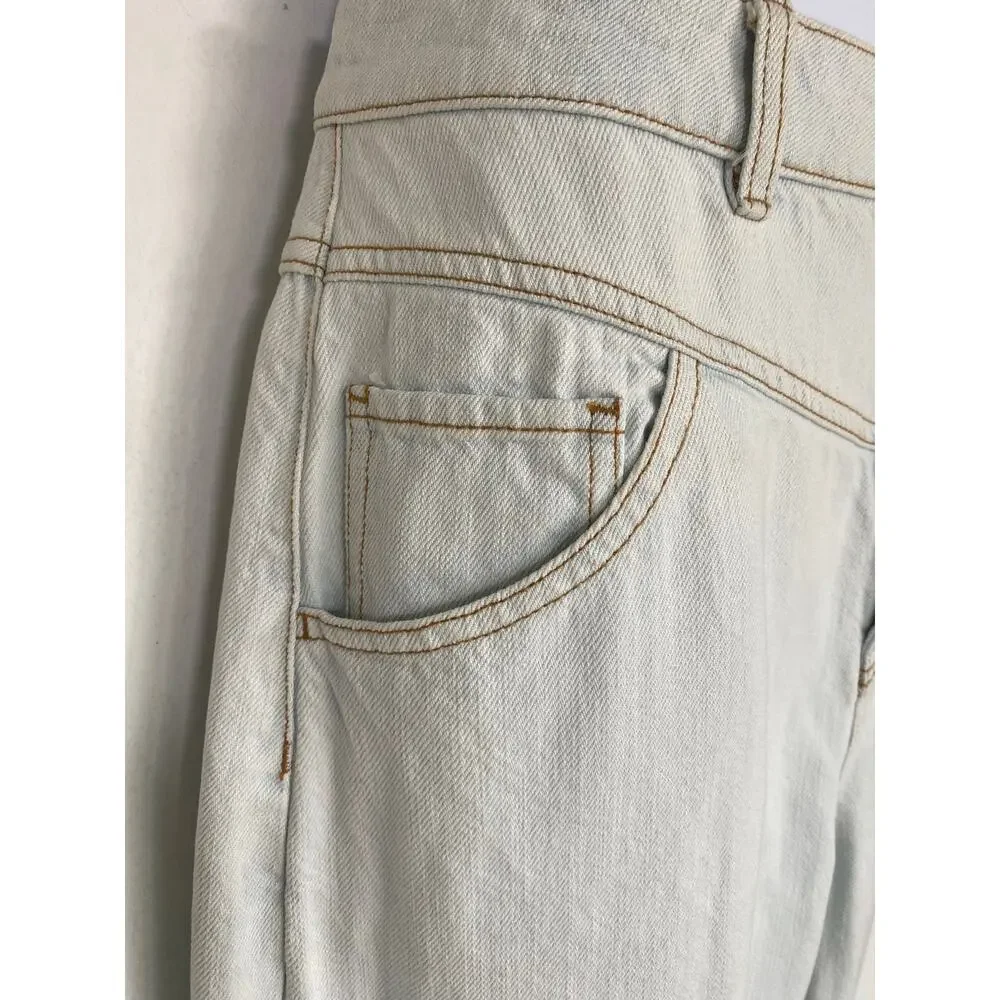 Frank & Oak Linda Balloon Tapered Leg High Rise Jeans Ivory Denim Size 29 - Picture 3 of 14